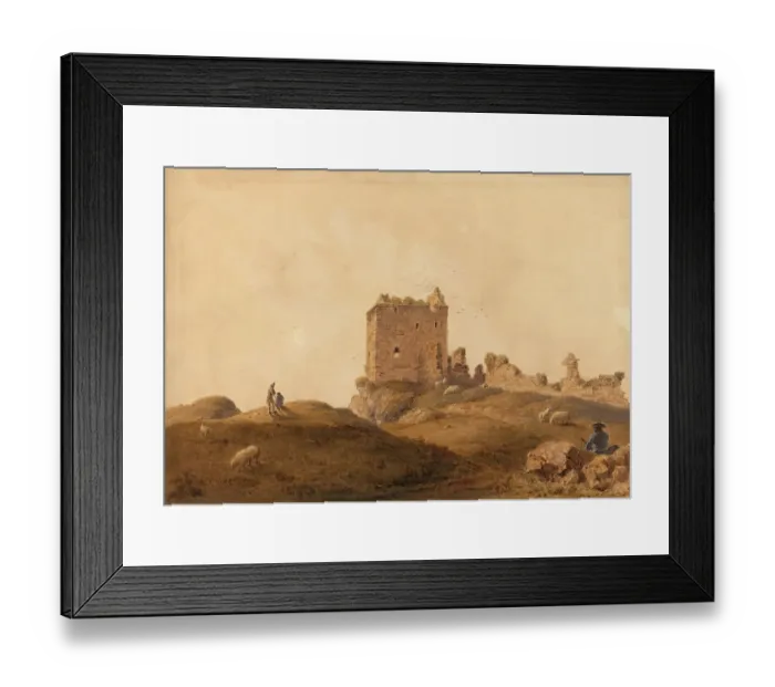 Framed Print : Tarbert Castle is the ruins of a hilltop castle on the south shore of East Loch Tarbert at the northern end of