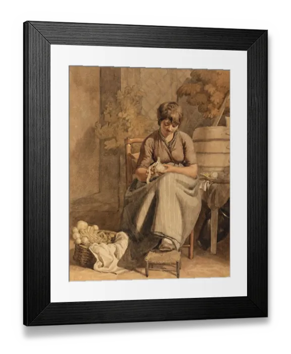 Framed Print : A Girl Peeling Vegetables, 1810