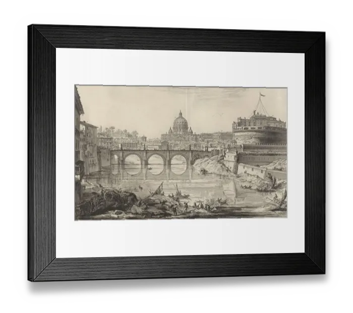 Framed Print : Ancient Rome, Ponte e Castello Sant'Angelo