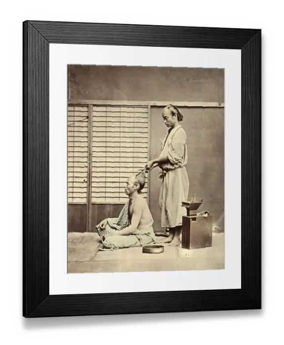Framed Print : Hairdressing in Japanese style