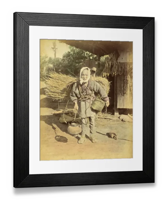 Framed Print : Elderly Japanese woman, farm labourer Framed Print : Elderly Japanese woman, farm labourer