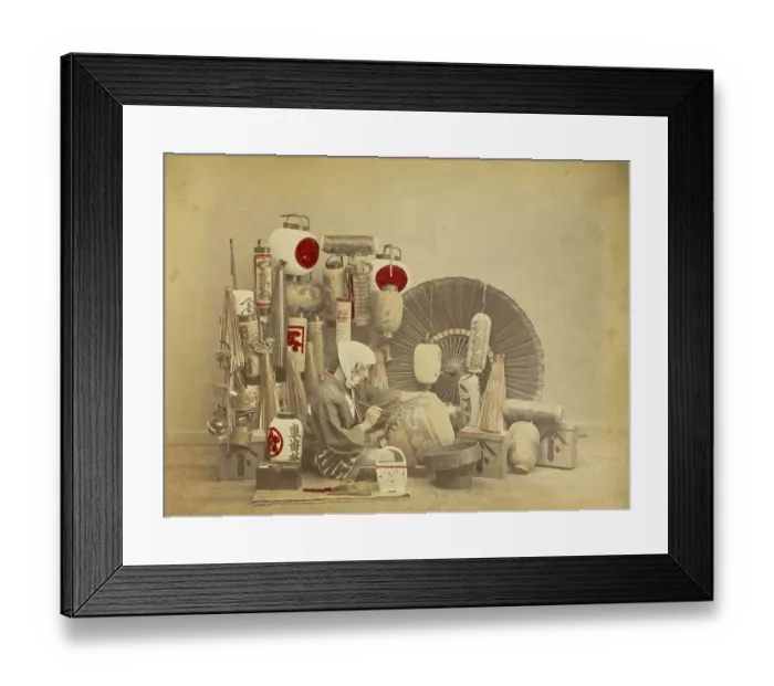 Framed Print : Manufacture of paper lanterns, c Framed Print : Manufacture of paper lanterns, c