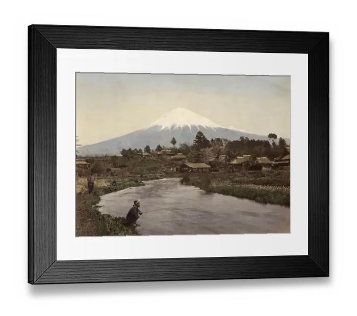 Framed Print : View of Mount Fuji from the village of Omiya