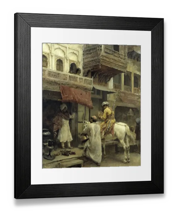 Framed Print : Street Scene in India, c. 1880 Framed Print : Street Scene in India, c. 1880