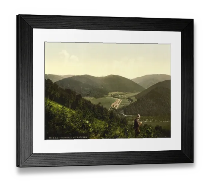 Framed Print : Oder Valley and View to the Brocken in the Harz Mountains