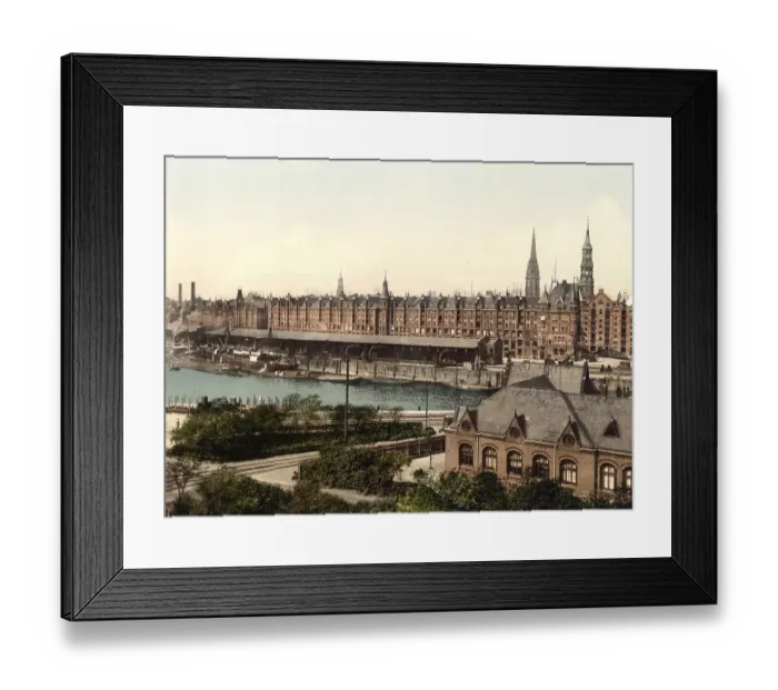 Framed Print : Speicherstadt, Warehouses with the Docks Framed Print : Speicherstadt, Warehouses with the Docks