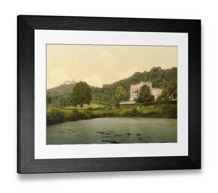 Framed Print : The Reuter Villa and Wartburg Castle near Eisenach