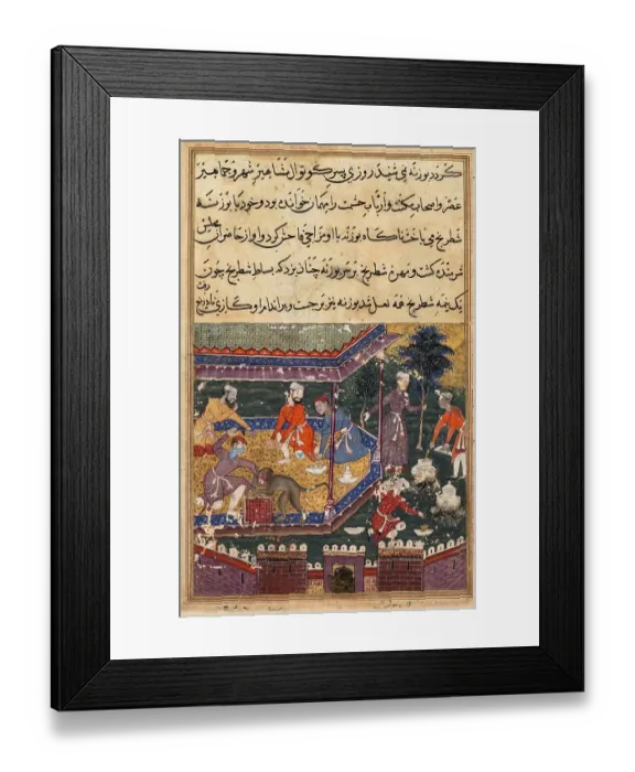 Framed Print : The wounded monkey bites the hand of the prince