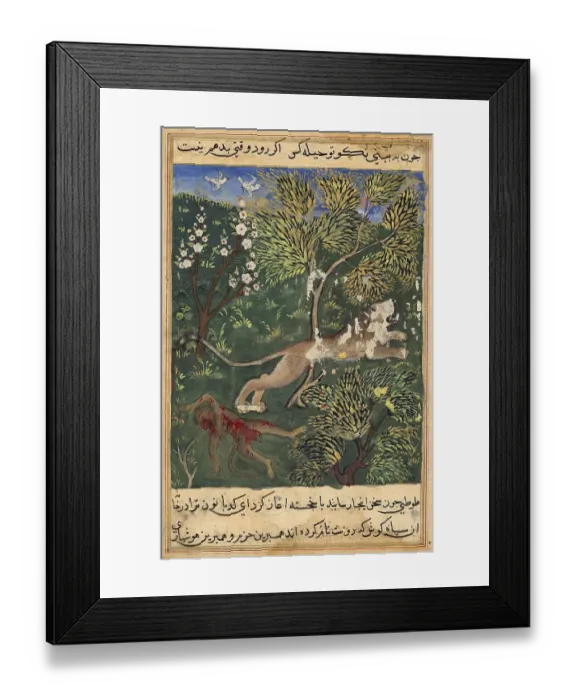 Framed Print : The lion, suspecting the monkey's treachery Framed Print : The lion, suspecting the monkey's treachery