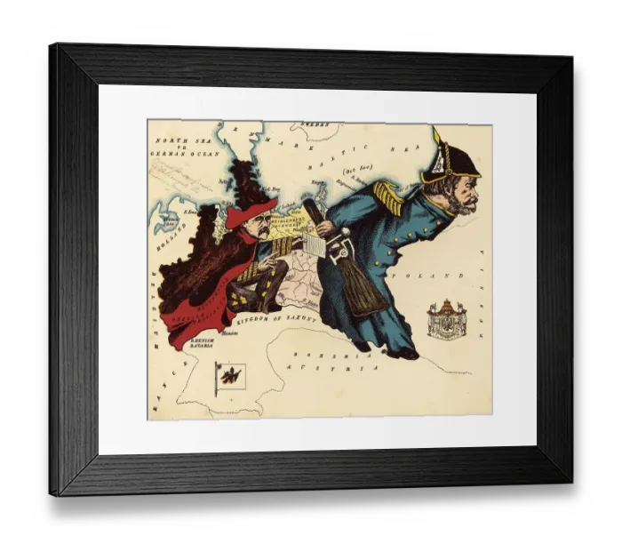 Framed Print : Personified map, c. 1880, Prussia Framed Print : Personified map, c. 1880, Prussia