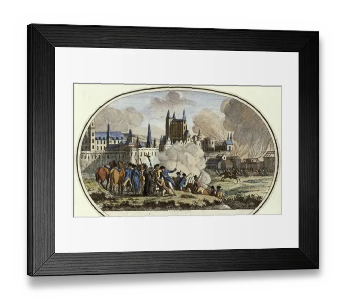 Framed Print : French Revolution. Day of the 11th Messidor Attack on Nantes by the Vendeans