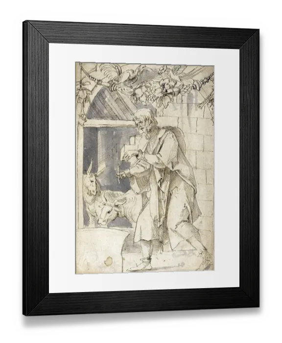 Framed Print : Study for one of two glass paintings depicting the Nativity Framed Print : Study for one of two glass paintings depicting the Nativity