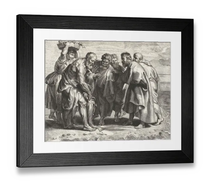 Framed Print : Peter finds a coin in a fish, Historic Framed Print : Peter finds a coin in a fish, Historic