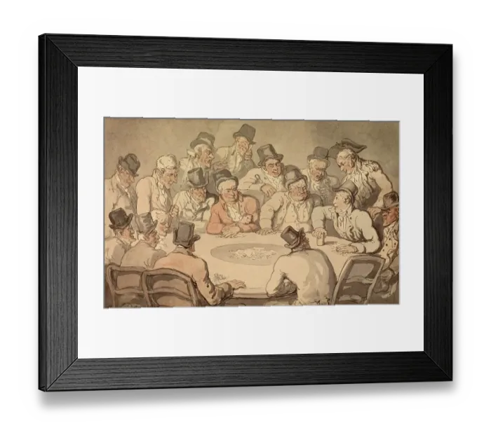 Framed Print : The Gambling Table, Men Gambling Framed Print : The Gambling Table, Men Gambling