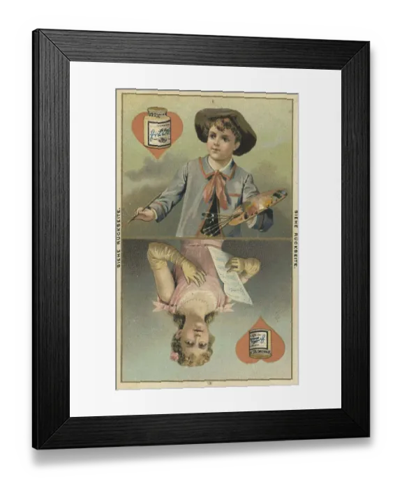 Framed Print : Painter, Lady with Letter, Heart