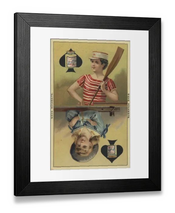 Framed Print : Oarsman, Girl with Hat, Spades Framed Print : Oarsman, Girl with Hat, Spades