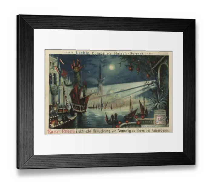 Framed Print : Electric lighting of Venice in honour of the imperial couple