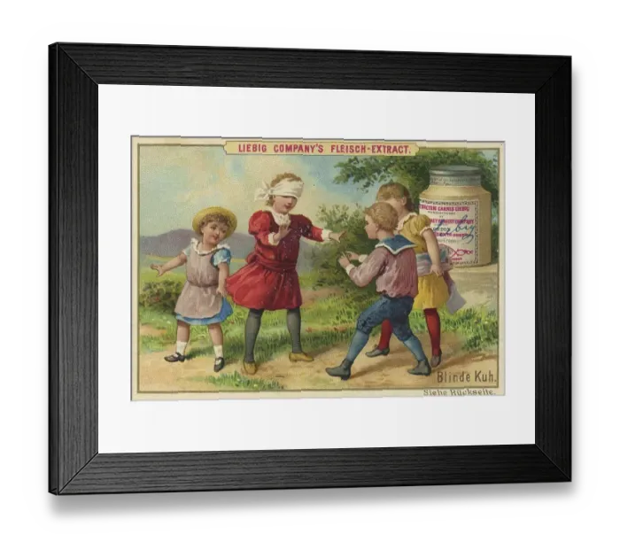 Framed Print : Blind cow, digitally restored reproduction of a public domain collector's picture from ca 1900