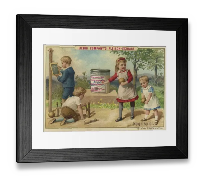 Framed Print : Skittles, digitally restored reproduction of a public domain collector's picture from ca 1900
