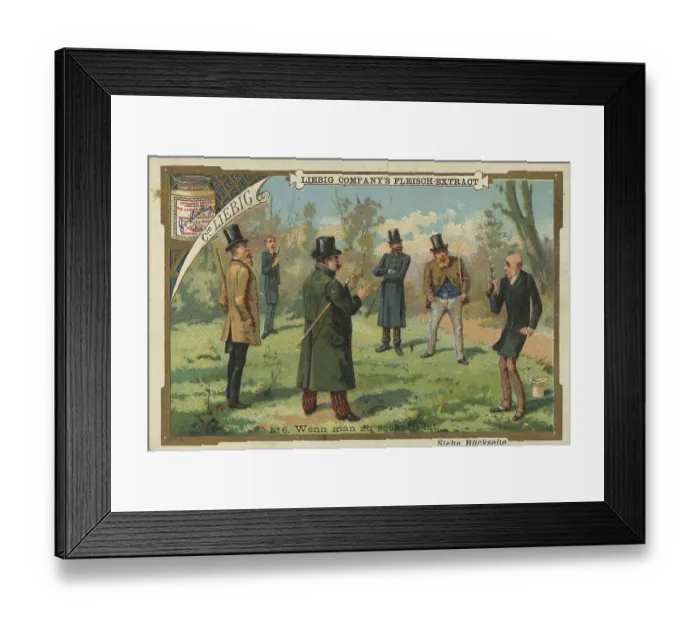Framed Print : When there are six of you, men in a duel with pistols