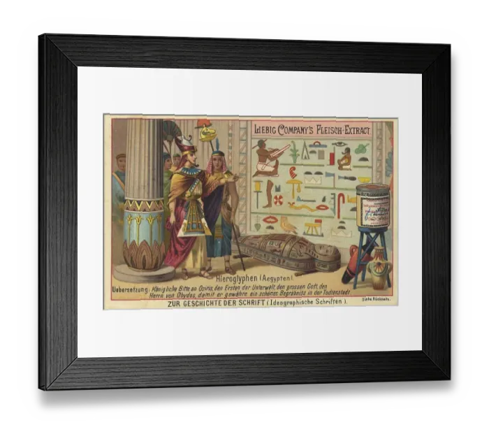 Framed Print : Hieroglyphs from Egypt, digitally restored reproduction of a public domain collective picture from ca 1900
