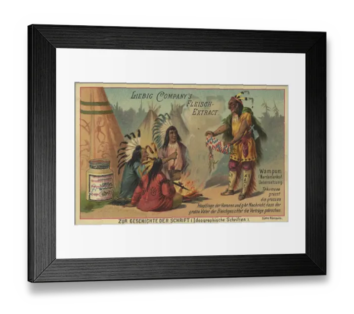 Framed Print : Wampum from North America, digitally restored reproduction of a public domain collective picture from ca 1900