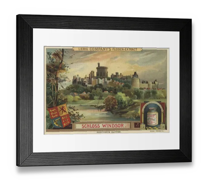 Framed Print : Windsor Castle in England, digitally restored reproduction of a public domain collector's picture from ca 1900