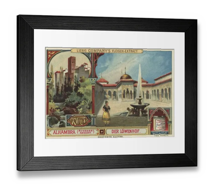 Framed Print : The Lion's Court in the Alhambra in Granada