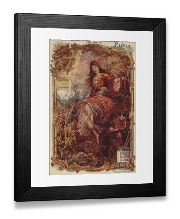Framed Print : Ruby, digitally restored reproduction of a public domain collector's picture from ca 1900