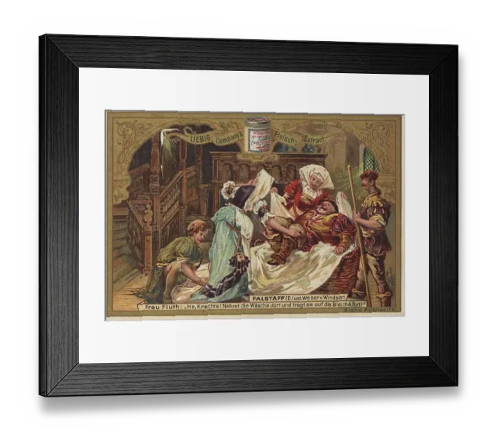 Framed Print : Herr Fluth, He Knechte, nehmen die Laaesche dort und tragen sie auf die Bleiche fort