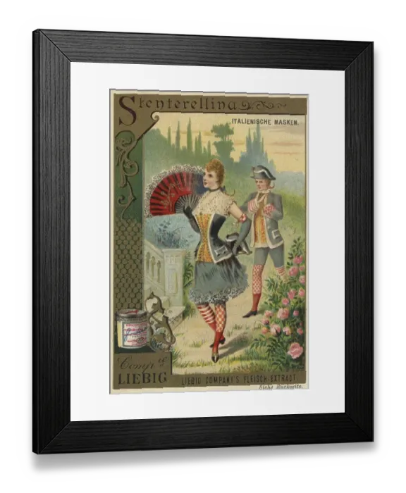 Framed Print : Stenterellina, Italian mask, digitally restored reproduction of a public domain collective picture from c