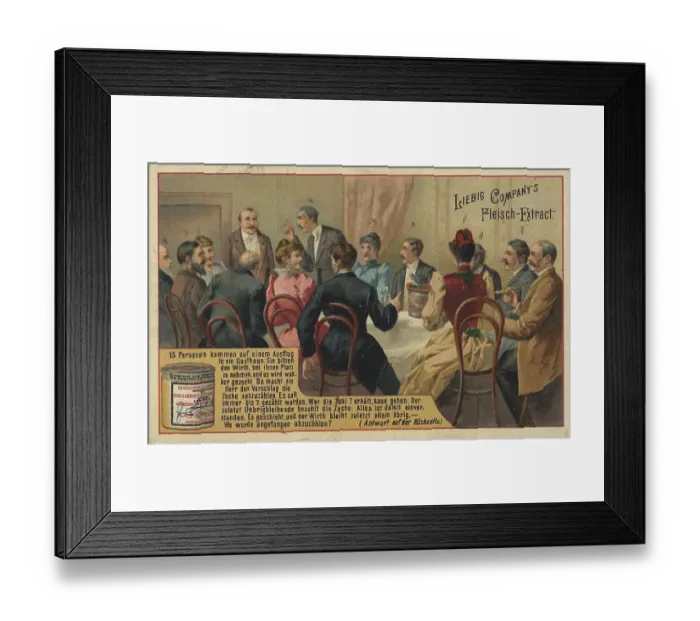 Framed Print : 13 people came on an excursion to an inn