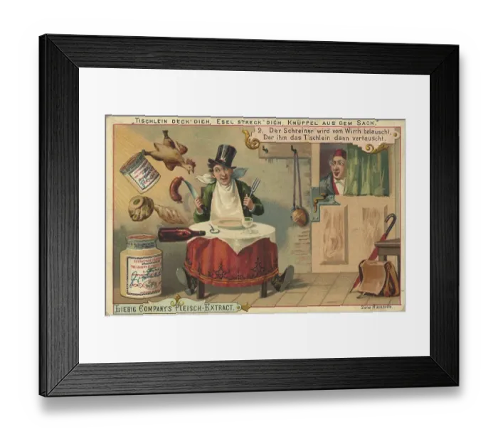 Framed Print : The carpenter is overheard by the innkeeper