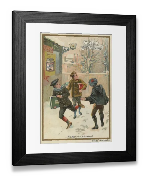 Framed Print : Where are the policemen ?, digitally restored reproduction of a public domain collective picture from ca 1900