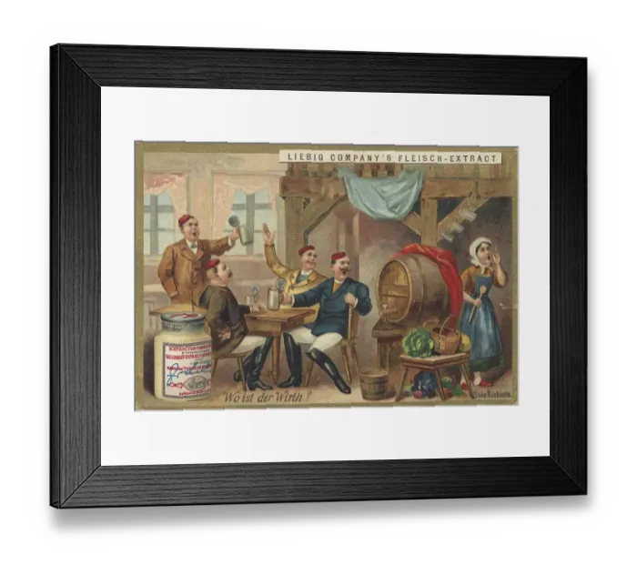Framed Print : Where is the host ?, digitally restored reproduction of a public domain collective picture from ca 1900