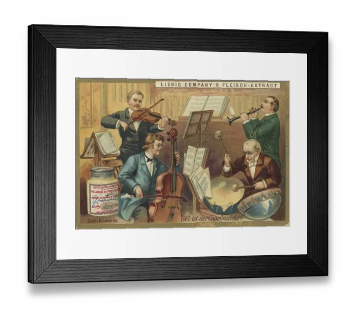 Framed Print : Where is the Kapellmeister ?, digitally restored reproduction of a public domain collective picture from ca 1900 Framed Print : Where is the Kapellmeister ?, digitally restored reproduction of a public domain collective picture from ca 1900