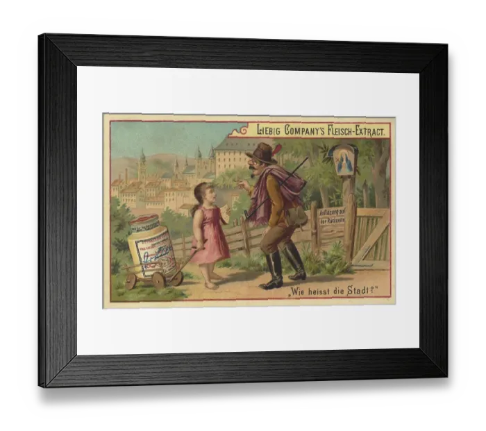 Framed Print : Liebig series of puzzles, What is the name of the town