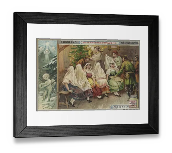 Framed Print : Liebig picture series Christmas customs