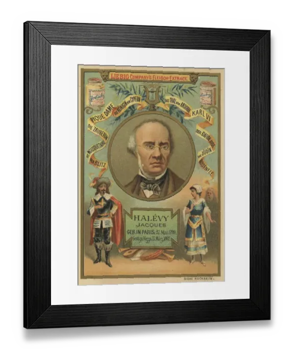 Framed Print : Liebig Picture Series Composers