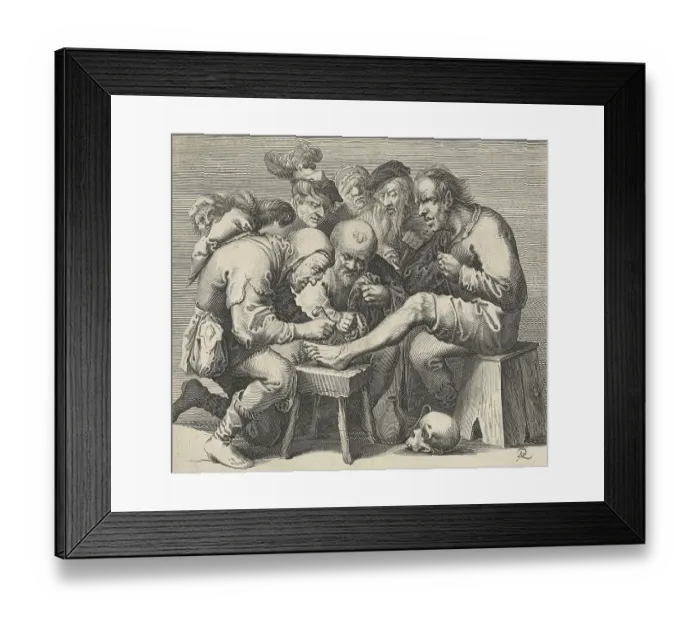 Framed Print : Operation on the foot for teaching purposes by a doctor in the Middle Ages many students are present Framed Print : Operation on the foot for teaching purposes by a doctor in the Middle Ages many students are present