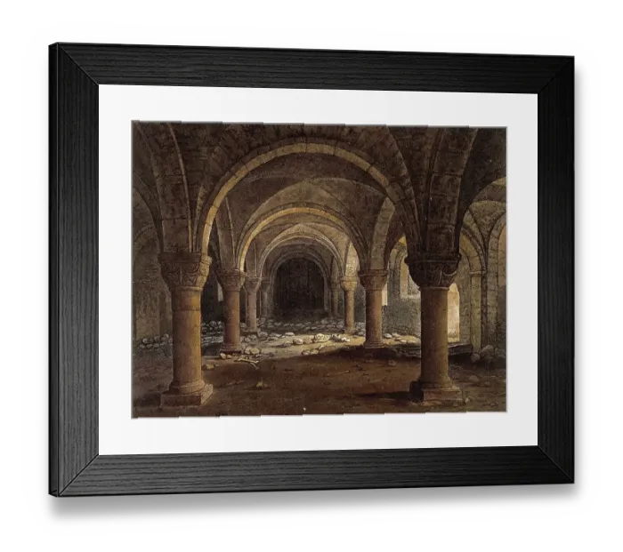 Framed Print : St. Peter-in-the-East, Oxford, Crypt with Bones and Skulls