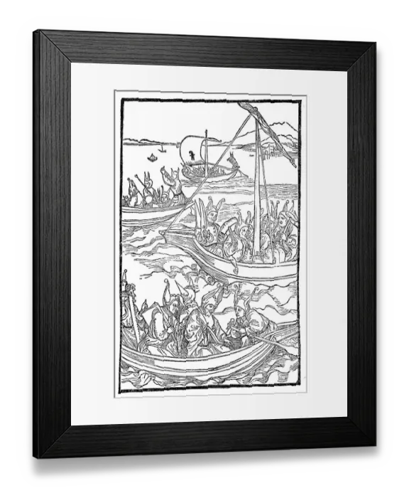 Framed Print : The Ship of Fools by Sebastian Brant