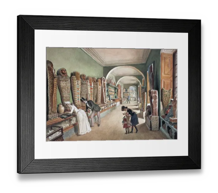Framed Print : The Corridor and the Last Cabinet of the Egyptian Collection