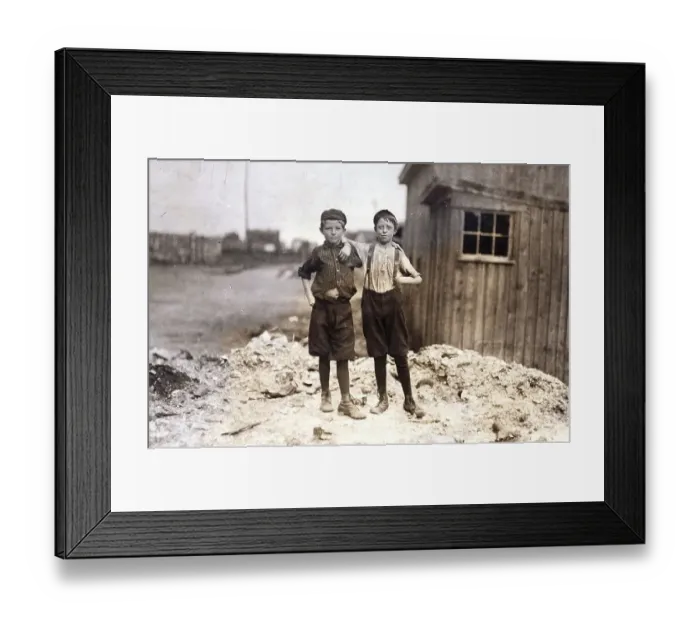 Framed Print : Child labour, Two young porters in the Alexandria glass factory