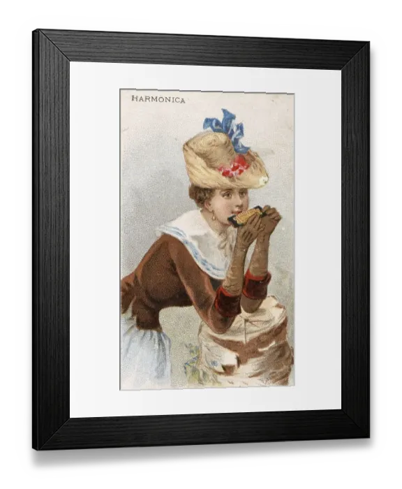 Framed Print : Musical instruments, Woman playing a musical instrument