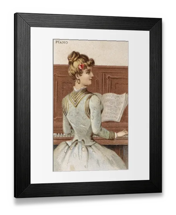 Framed Print : Musical instruments, Woman playing a musical instrument