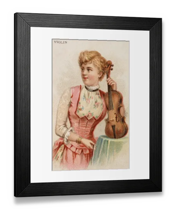 Framed Print : Musical instruments, woman playing a musical instrument