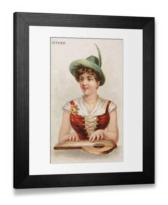 Framed Print : Musical instruments, Woman playing a musical instrument