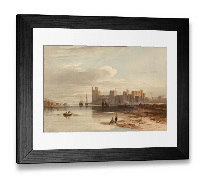 Framed Print : Caernarfon Castle in 1840, Caernarvon
