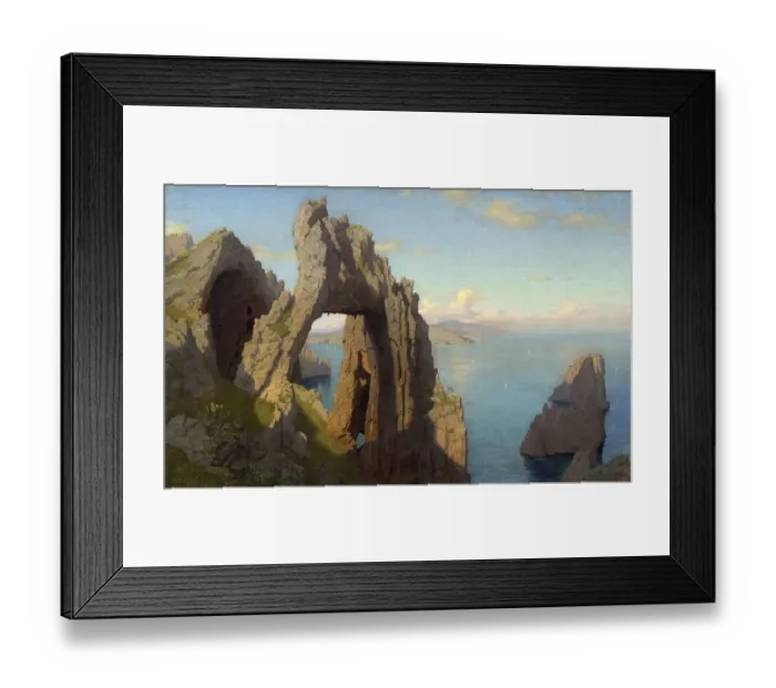 Framed Print : Natural rock arch on Capri, 1880